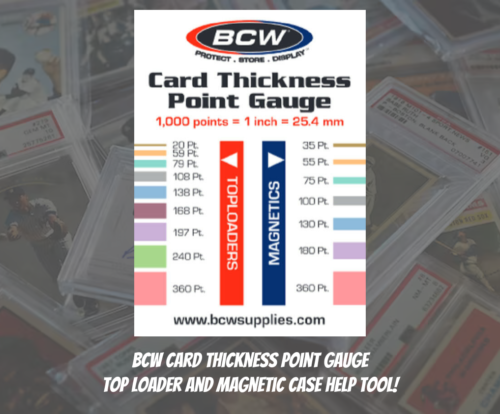 Jauge ponctuelle d'épaisseur de carte BCW (poignée incluse) outil parfait pour cartes à collectionner - Photo 1/4