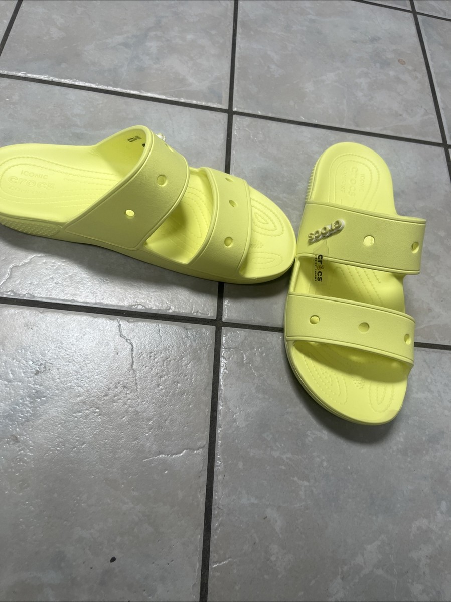 Crocs Neon Yellow Slides Crocs Classic Iconic Comfort Slide Sandals Unisex Bright  main image 2