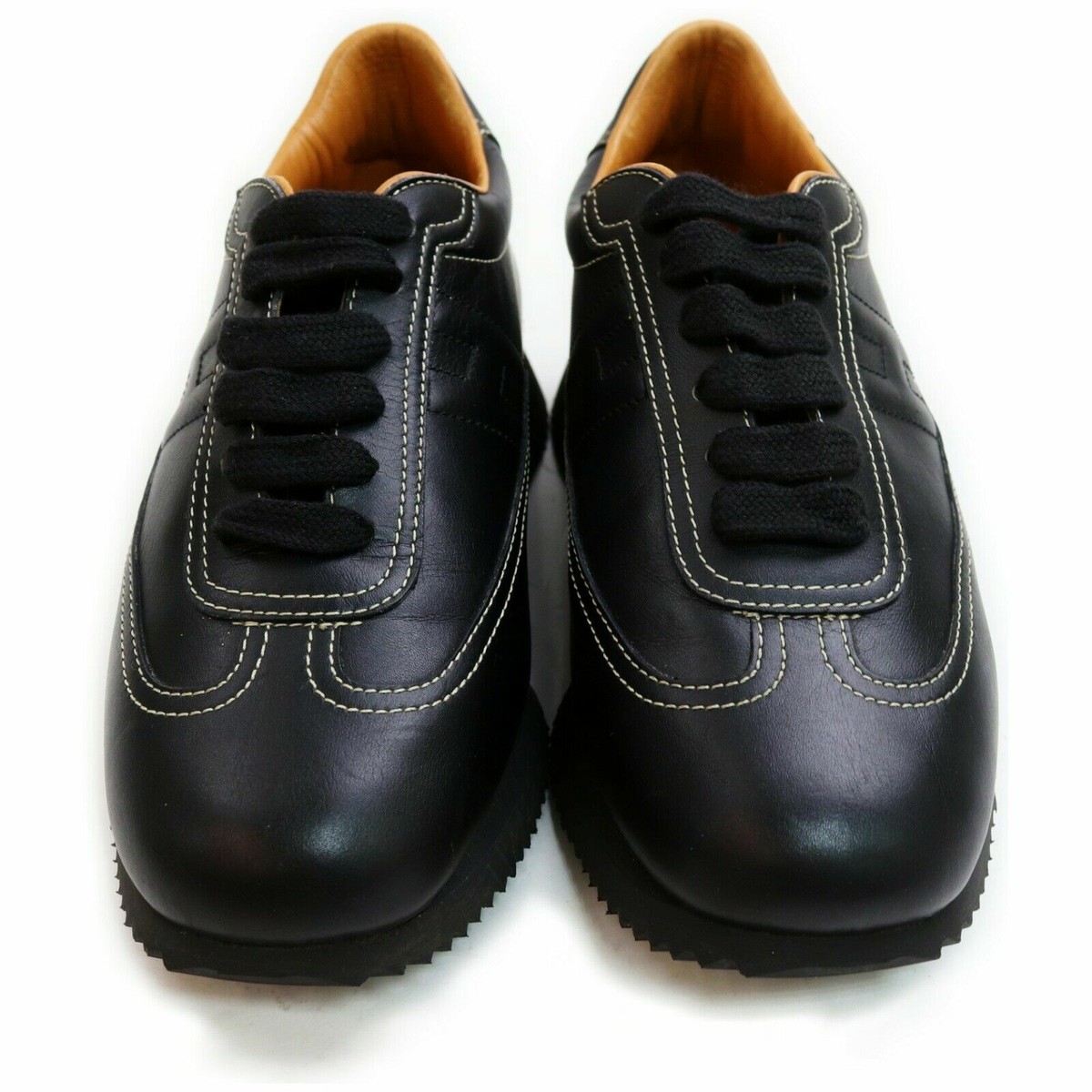 Hermes Quick Leather Sneakers 35.5 Ladies Black | eBay