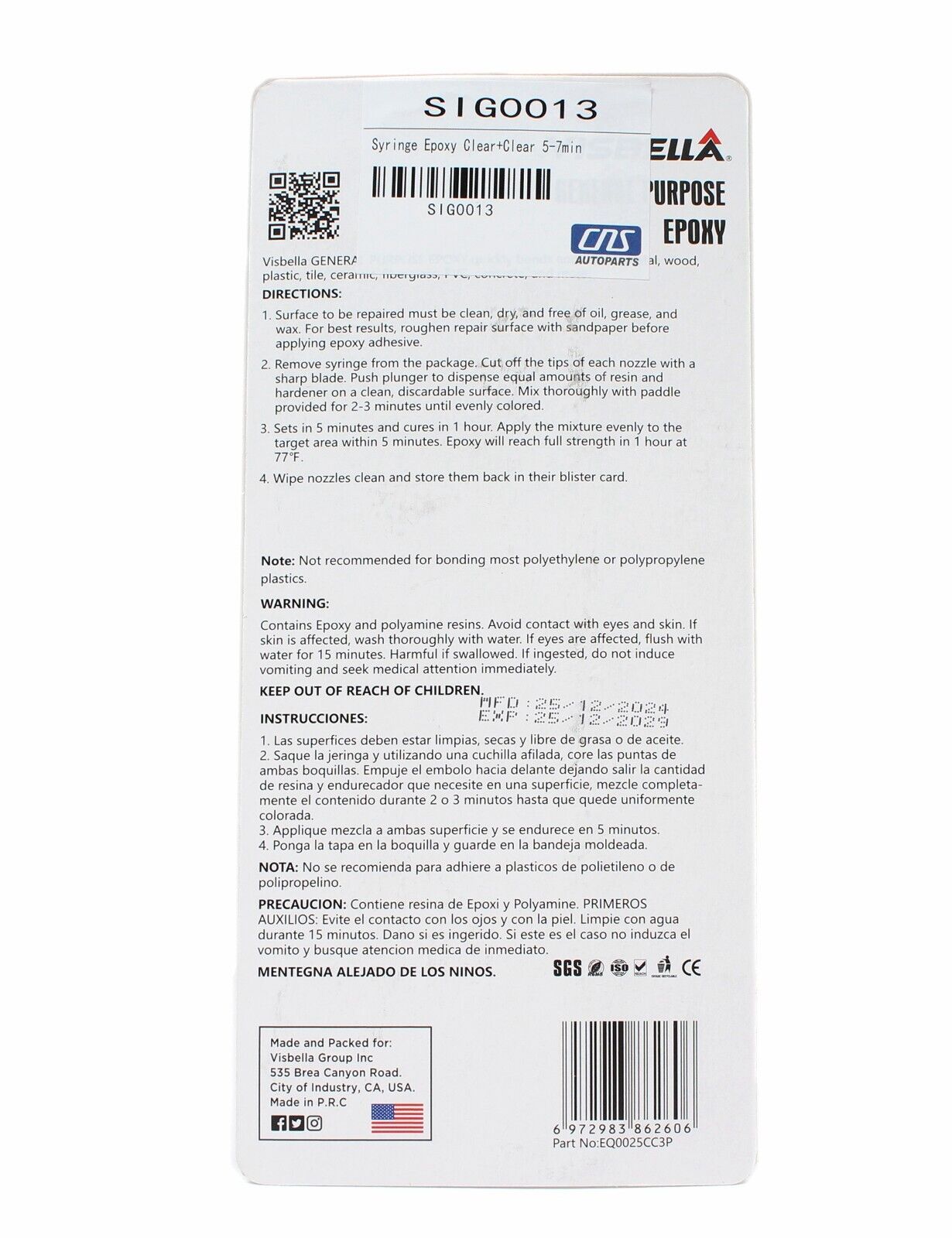 Visbella Epoxy(AB) Glue. Set in 5 min. Water-resistant, Will not shrink