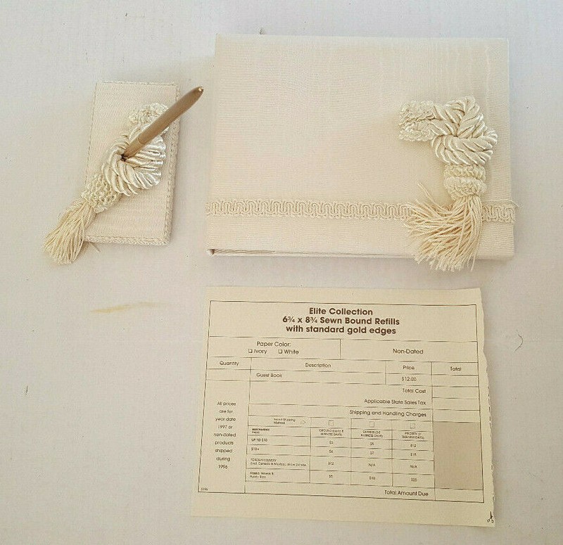 Vintage WEDDING GUEST BOOK & PEN Bridal Shower Anniversary Trend Frames L@@k