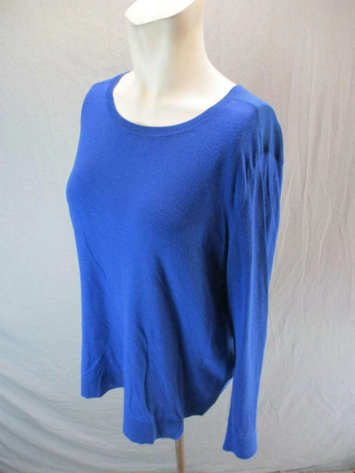 Top jersey halógeno talla L para mujer azul algodón tejido manga larga 6G441 Foto 3 de 4