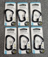 Nite Ize SlideLock Stainless Steel Carabiner 3 - Black 6-Pack