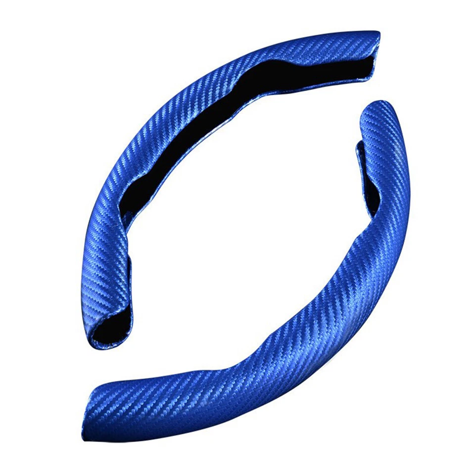 2x Carbon Fiber Universal Car Steering Wheel Booster Cover Non-Slip Accessories - Image 3 of 4