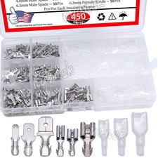 450pcs Assorted Terminal Electrical Wire Crimp Connectors Male Female Spade Kit