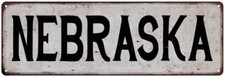 NEBRASKA Vintage Look Rustic Metal Sign City State 106180041162