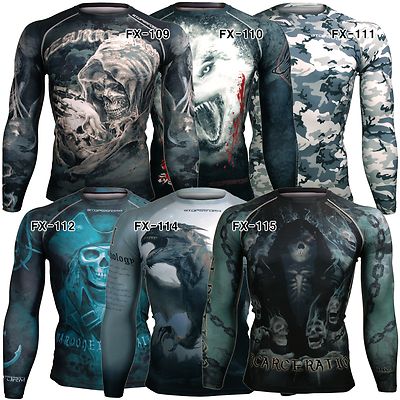 BTOPERFORM Skin Tight Compression Base Layer Under Rash guard MMA Gym S-3