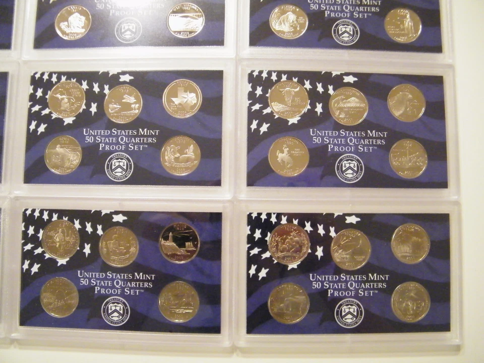 1999-2009 S Proof State Quarter Set Run No Boxes Just 56 Clad Coins In Sets. - Image 4 of 4