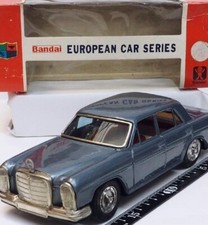 Old Bandai Mercedes Benz 250 Blue Tin Automobile Toy W/Box F/S FEDEX