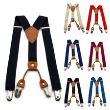 Kids Children Adjustable Suspenders Braces Clip-on Elastic For Boys Girls
