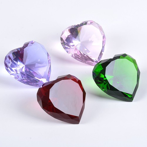 VALENTINE Diamond Crystal Facet Heart Paperweight Glass Sculpture Love Wedding - Bild 2 von 58