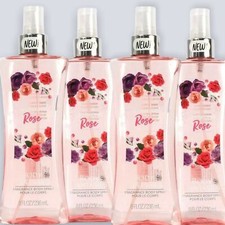 Lot of 4 Body Fantasies 8 Oz Sparkling Rose Body Spray