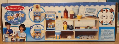 Melissa & Doug Wooden Cool Scoops Ice Creamery 42 Piece Playset For Pretend Play