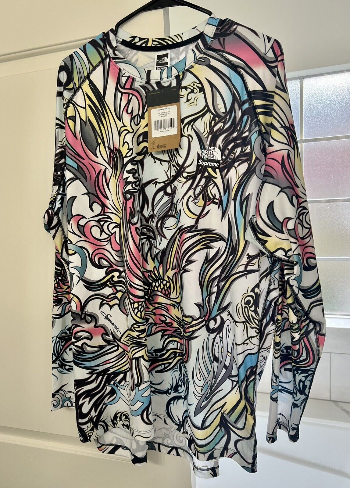 Supreme x The North Face TNF Base Layer L/S Top Size XXL Multicolor Dragon  FW22