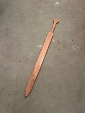 Deluxe Wooden Wood Viking Waster Training Sword Buhurt Practice Bokken, Oak, 34”