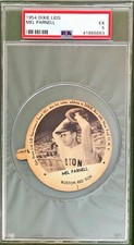 1954 DIXIE LIDS GOLDENROD ICE CREAM MEL PARNELL PSA 5 LEFT TAB BOSTON RED SOX
