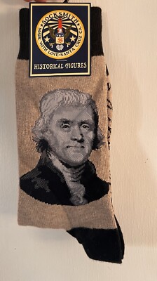 NWT Socksmith Women's Graphic Crew Socks Thomas Jefferson New One Size fits Most