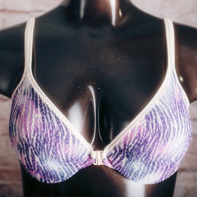Victoria's Secret 38DD Unlined Perfect Coverage Front Close Bra Galaxy Stripe