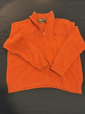 Vintage Polo Ralph Lauren Sweater Mens XXL ember 1/4 Zip Knit Pony 90s Cotton