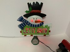 LED Snowman Tree Topper Holiday Time 10.75 inch Christmas Frosty Lighted