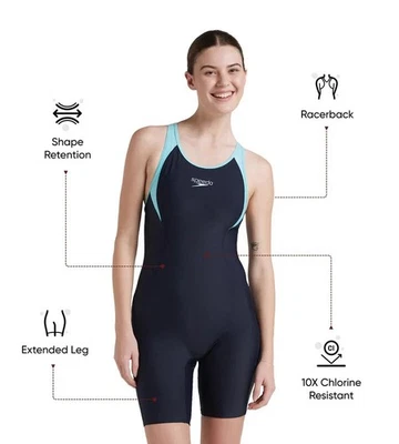 SPEEDO RACERBACK ROCK/BOYLEG HIGH STRETCH UPF 50+ 802878010 S42 INCH ENDURANCE+ - Photo 1/4