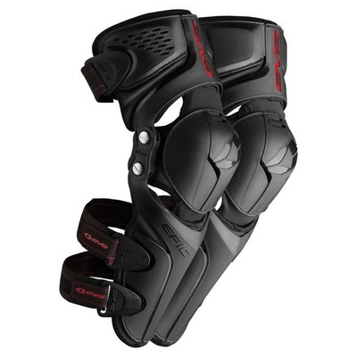 EVS Epic Knee Guard CE Black Pair Small/Medium for Powersports Protection