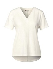 Damen V-Neck Shirt Leinen-Optik Sommerbluse Elegant