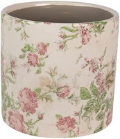Clayre & Eef 6CE1623L Blumentopf FüR Innen Beige Rosa Ø 17X16 Cm