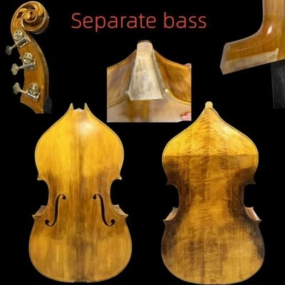 Finished 5 strings flat back Double Bass, Solid wood, Separate Neck and Body 3/4