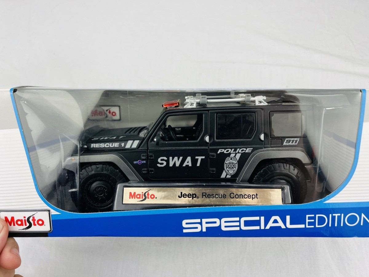 Jeep Rescue Concept Black SWAT Police Boxed Maisto 1:18 diecast | eBay