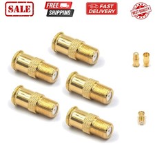 RG6 Coaxial Cable Connector, Quick Push On Male to F Type Female Coax Extende...