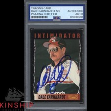 Dale Earnhardt Sr signed 1996 Pinnacle Card PSA DNA Slab NASCAR Auto C6284