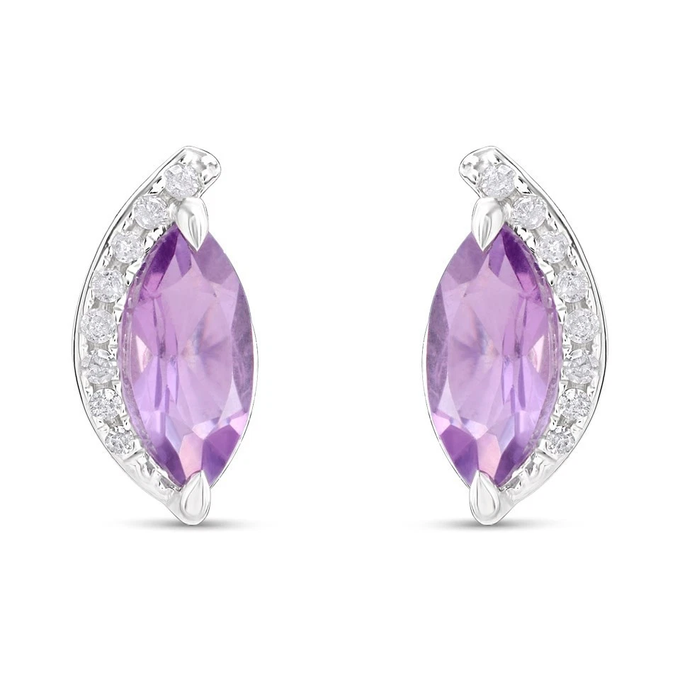 Anello oro bianco 18 carati con zirconi e ametista da 2.15ct Peso
