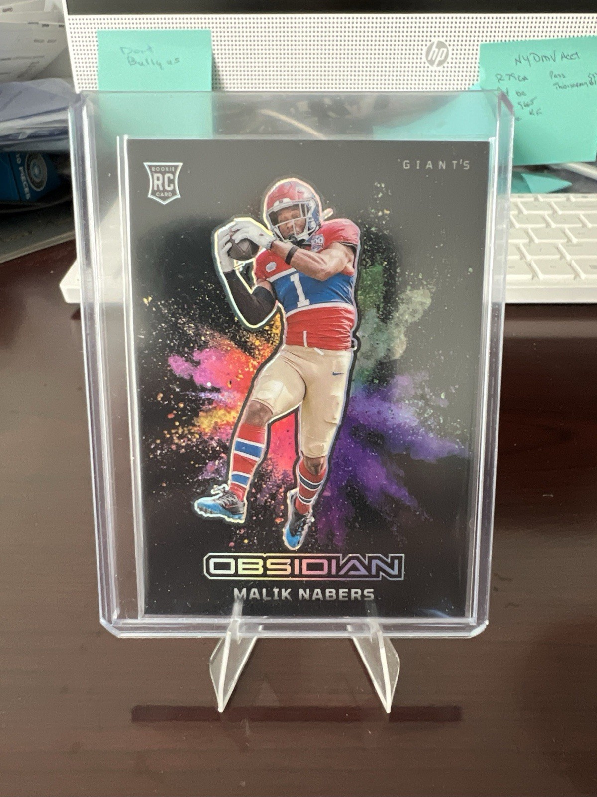 2024 Panini Obsidian Malik Nabers #8 - Color Blast Black RC Case Hit SSP