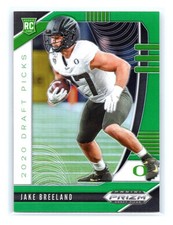 2020 Panini Prizm DP Football #132 Jake Breeland Rookie RC Green Prizm Oregon