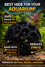 3D Printed Aquarium Hide Cave Black   Shrimp Fish Betta Safe Freshwater Decor