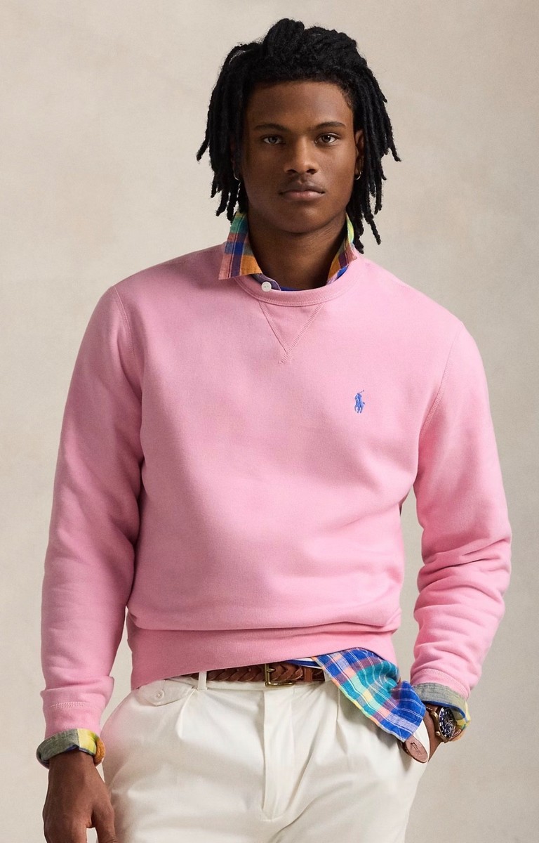 Polo Ralph Lauren PINK Cotton Blend Fleece Pullover Crewneck
