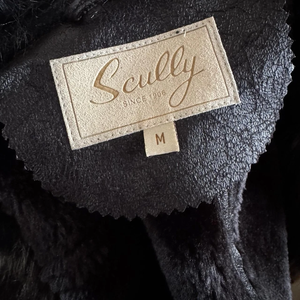 Chaleco Occidental Scully Imitación Cuero Piel Sintética Negro Boho Ranch M Foto 4 de 4