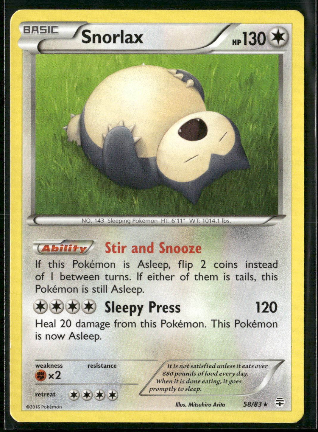 Snorlax 58/83 Rare Generations Pokemon Lightly Played