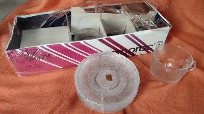 Luminarc Arcoroc Fleur  6 Untertassen Tassen Kaffeetassen Teetassen Unterteller