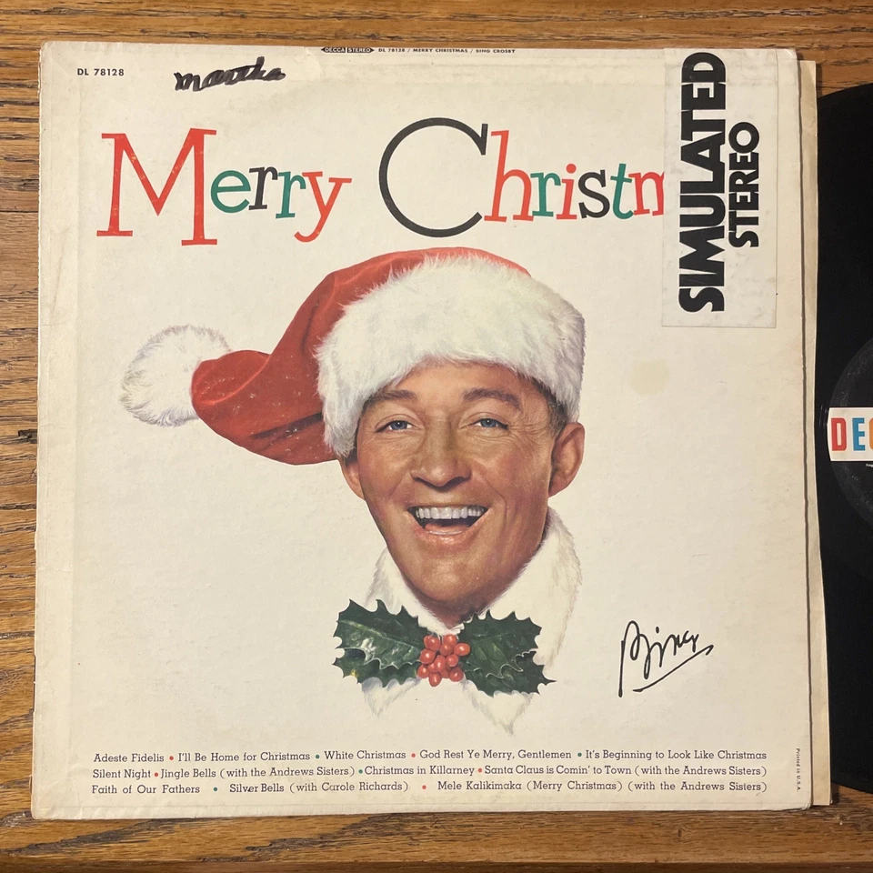 Bing Crosby / Merry Christmas LP Decca Stereo Holiday Classic GD+ - Image 2 of 4