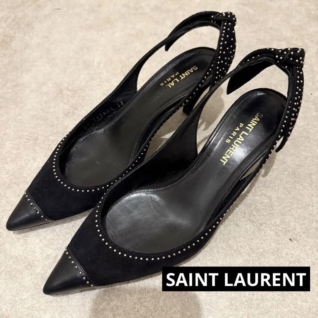 Yves Saint Laurent YSL Sandali Donna Charlotte Slingback Tacco EU 36 90616K Autentici