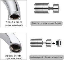 2 Pack Sink Faucet Aerator 360 Degree Swivel Kitchen Faucet Sprayer Attachmen...