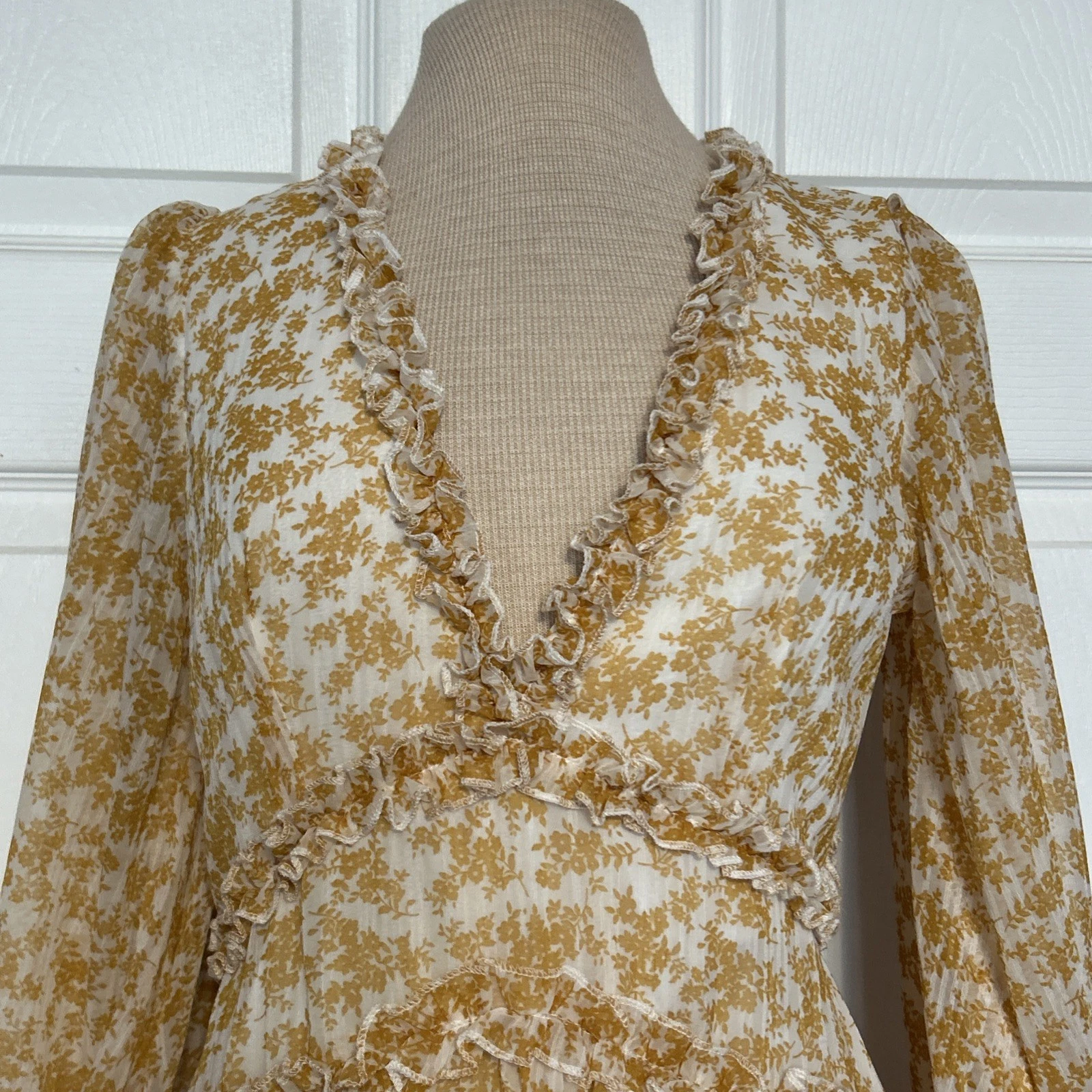 UNDERCOVER Abito Saints+Secrets Spring Fling donna S floreale chiffon con volant boho femminile