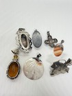 Lot Of 7 Vintage 925 Sterling Silver Gemstone Pendants Resell Wear 100+ Grams — photo 7