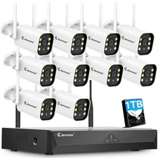JENNOV 5MP Wireless System Outdoor Home 10CH NVR WiFi CCTV Camera Security Audio