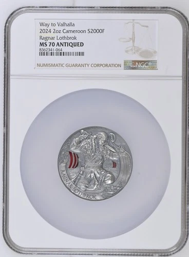 2024 Cameroon Ragnar Lothbrok The Way to Valhalla 2oz Silver Coin NGC MS70
