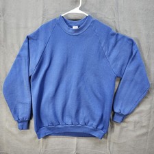 Vintage 80s 90s Jerzees Crewneck Sweatshirt XXL Blue Pullover 2XL Blank USA Made