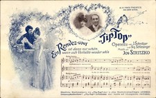 Song Postcard Advertising, Operetta Tip Top, J. Schnitzer, Sig. Schlesinger,... - 4875775