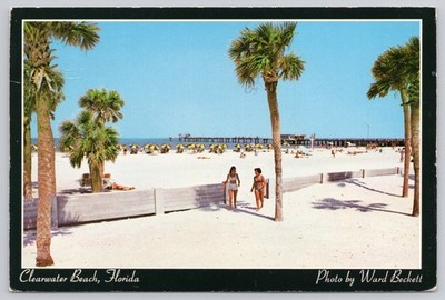Clearwater's Sparkling White Sand Beach c1986 Clearwater Beach Florida PC 6 X 4